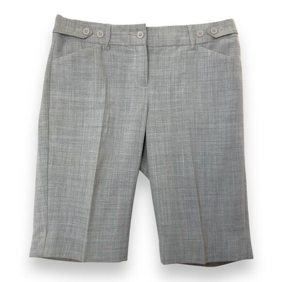 Stretch Gray Dress Shorts Bermuda Womens 0 Express Editor Business Casual Preppy - Picture 1 of 15